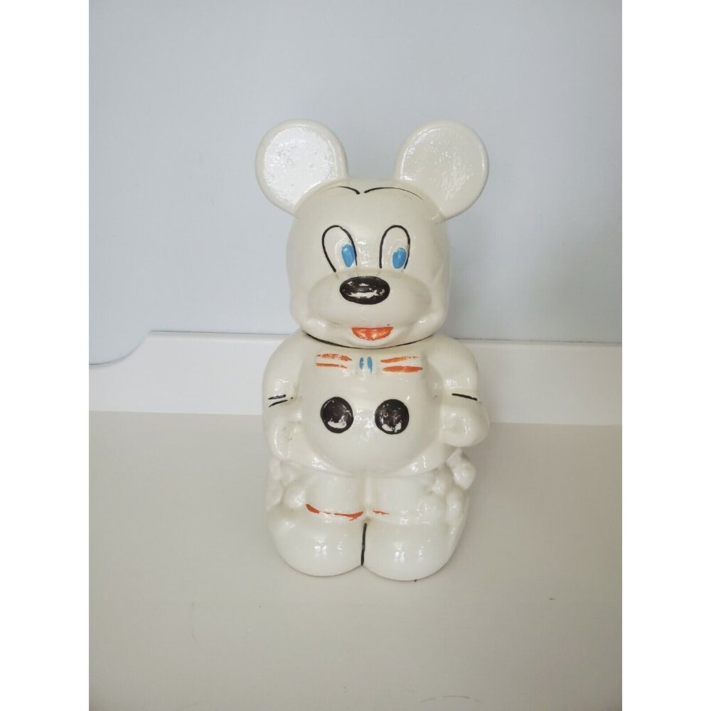 Vintage 1940s Mickey Mouse & Minnie Mouse Turnabout Cookie Jar